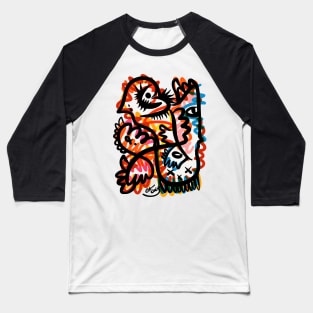 Tribal Graffiti Creature Baseball T-Shirt